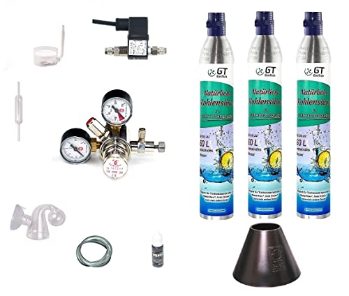 Hiwi CO2 Anlage 425 Profi mit Wassersprudler-Flasche (kompatibel zu vielen Wassersprudelzylindern.) und Nachtabschaltung 3 Flaschen von Hiwi