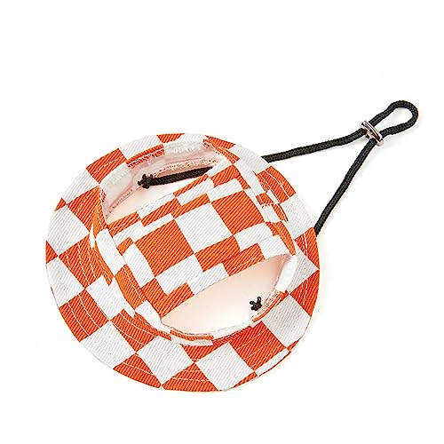 Hixingo Haustier Hunde Baseballmütze, Basecap Verstellbar Sonnenschutz Hut Hundecap mit Ohrlöchern Schattierungshut Zubehör für Kleine (S,Orange) von Hixingo