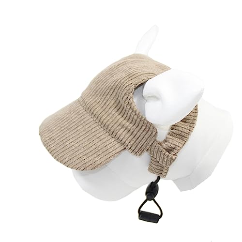 Hixingo Haustier Hunde Baseballmütze, Basecap Verstellbar Sonnenschutz Hut Hundecap mit Ohrlöchern Sommer Schattierungshut Zubehör für Kleine Hunde (XL,Khaki) von Hixingo