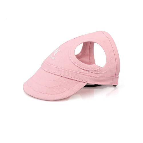 Hixingo Haustier Hunde Baseballmütze, Basecap Verstellbar Sonnenschutz Hut Hundecap mit Ohrlöchern Sommer Schattierungshut Zubehör für Kleine Hunde (XL,Rosa) von Hixingo