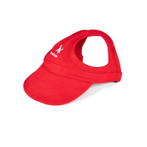 Hixingo Haustier Hunde Baseballmütze, Basecap Verstellbar Sonnenschutz Hut Hundecap mit Ohrlöchern Sommer Schattierungshut Zubehör für Kleine Hunde (XL,Rot) von Hixingo