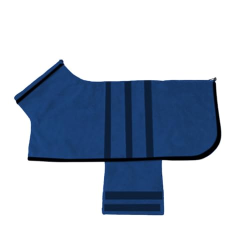 Hixingo Hundebademantel für Kleine Große Mittelgroße Hunde, Extra Saugfähig Hunde Bademantel Mikrofaser mit Klettverschluss Und Verstellbarem Gummizug (XL,Marineblau) von Hixingo