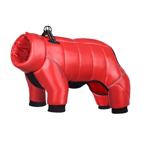 Hixingo Hundemantel für Kleine Hunde Mantel Winter, Gradient Abdichtung Warme Hundejacke Kaltes Mit Leinenloch Welpen Winterweste Hundekleidung für Kleine Mittlere Große Hunde (XL,Rot) von Hixingo