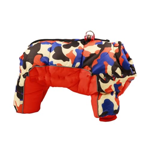 Hixingo Hundemantel für Kleine Hunde Mantel Winter, Warme Hundejacke Kaltes Mit Leinenloch Welpen Winterweste Hundekleidung für Kleine Mittlere Große Hunde Schwarz Blau (S,Rot) von Hixingo