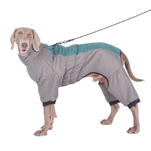 Hixingo Hundemantel mit Beinen, Winter Warme Hundemäntel mit Leinenloch Winddichte Kalte Hundejacke Wintermantel & Winterjacken für Kleine Mittel Große Hunde (XL,Grün) von Hixingo