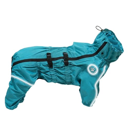 Hixingo Hundemantel mit Beinen, Winter Warme Hundemäntel mit Leinenloch Winddichte Kalte Hundejacke Wintermantel & Winterjacken für Kleine Mittel Große Hunde XS-5XL (3XL+,See Blau) von Hixingo