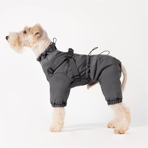 Hixingo Hundemantel mit Beinen, Winter Warme Komfortabel Hundemäntel mit Leinenloch Winddichte Kalte Hundejacke Wintermantel & Winterjacken für Kleine Mittel Große Hunde (XL,Grau) von Hixingo