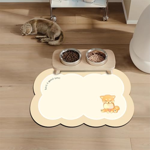 Hixingo Napfunterlage Hund Katzen Futternapf Unterlage, Saugfähige Haustier Futtermatte, Hunde Katzen Futtermatte wasserdichte und rutschfeste (Welpe,60 * 90CM) von Hixingo