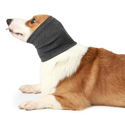 Hixingo Ohrenschützer für Hunde, Nacken-und Ohrenwärmer für Hunde Hals und Ohrenwärmer für Komfort Snood für Hunde und Katzen Baden für Pflege (M,Grau) von Hixingo