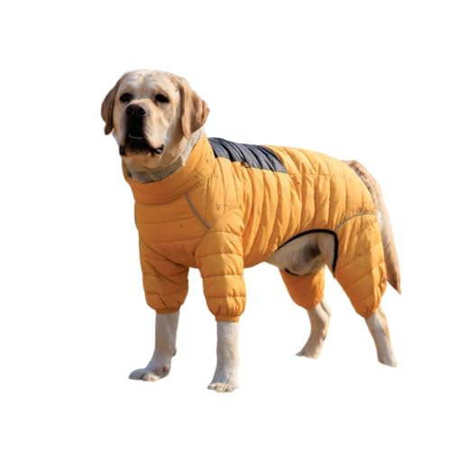 Hixingo Wärme Hundemantel für Kleine Hunde, S-4XL Welpen Mantel Winter Winddicht Hundejacke Kaltes Winterweste Hundekleidung für Kleine Mittlere Große Hunde (XL,Gelb) von Hixingo