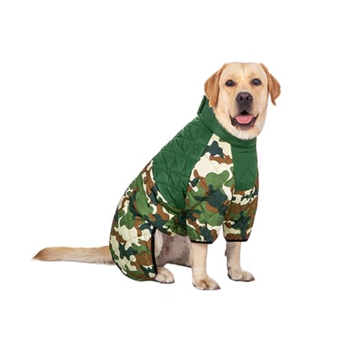 Hixingo Wärme Hundemantel für Kleine Hunde, Welpen Mantel Winter Winddicht Hundejacke Kaltes Winterweste Hundekleidung für Kleine Mittlere Große Hunde (5XL,Tarnung + Grün) von Hixingo