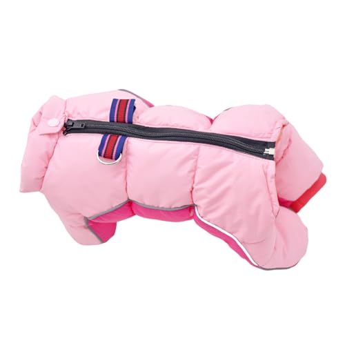 Hixingo Wärme Hundemantel für Kleine Hunde, Welpen Mantel Winter Winddicht Hundejacke S-4XL Kaltes Winterweste Hundekleidung für Kleine Mittlere Große Hunde (M,Rosa) von Hixingo