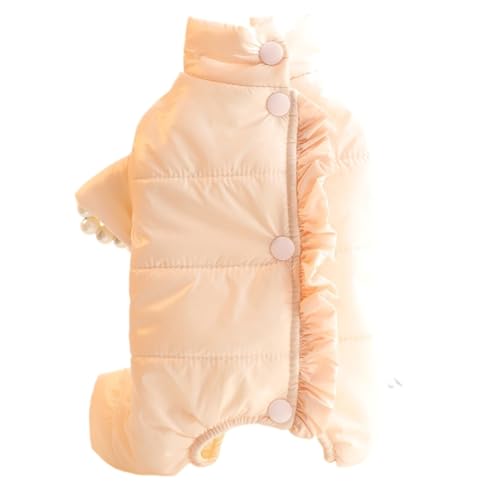 Hixingo Wärme Hundemantel für Kleine Hunde, Winter Welpen Mantel Winddicht Hundejacke Kaltes Winterweste Hundekleidung für Kleine Mittlere Große Hunde (M,orange rosa) von Hixingo