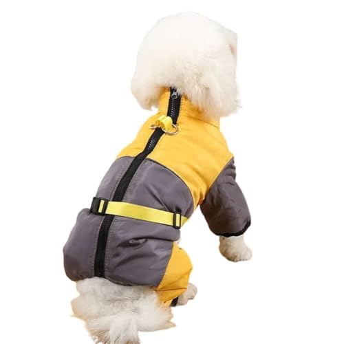 Hixingo Wärme Hundemantel für Kleine Hunde Welpen Mantel Winter Winddicht Hundejacke Kaltes Winterweste Hundekleidung für Kleine Mittlere Große Hunde XS-XXL (L,Gelb) von Hixingo