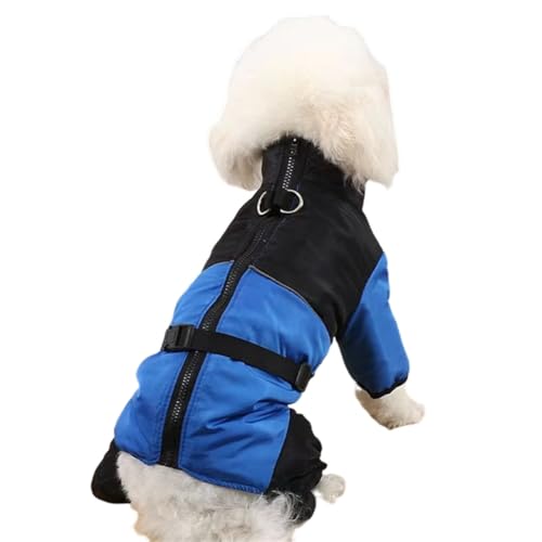 Hixingo Wärme Hundemantel für Kleine Hunde Welpen Mantel Winter Winddicht Hundejacke Kaltes Winterweste Hundekleidung für Kleine Mittlere Große Hunde XS-XXL (XL,Blau) von Hixingo