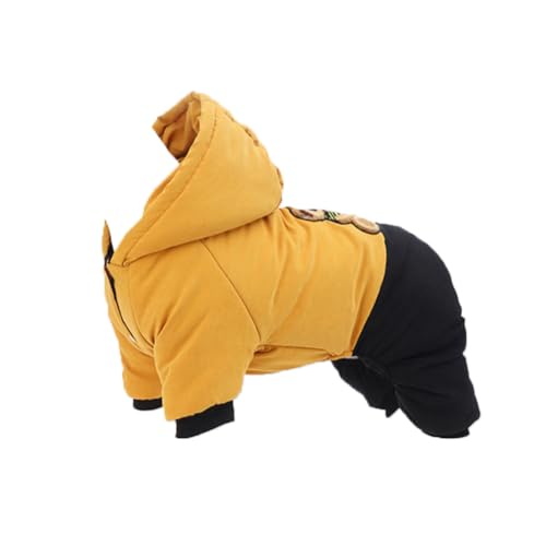 Hixingo Wärme Hundemantel für Kleine Hunde Winter Welpen Mantel Winddicht Hundejacke S-3XL Kaltes Winterweste Hundekleidung für Kleine Mittlere Große Hunde (3XL,Gelb) von Hixingo