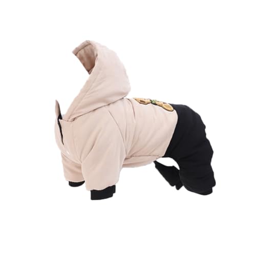 Hixingo Wärme Hundemantel für Kleine Hunde Winter Welpen Mantel Winddicht Hundejacke S-3XL Kaltes Winterweste Hundekleidung für Kleine Mittlere Große Hunde (XXL,Beige) von Hixingo