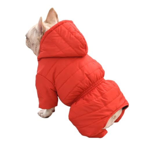 Hixingo Wärme Hundemantel für Kleine Hunde Winter Welpen Mantel Winddicht Hundejacke XL-4XL Kaltes Winterweste Hundekleidung für Kleine Mittlere Große Hunde (3XL,Rot) von Hixingo