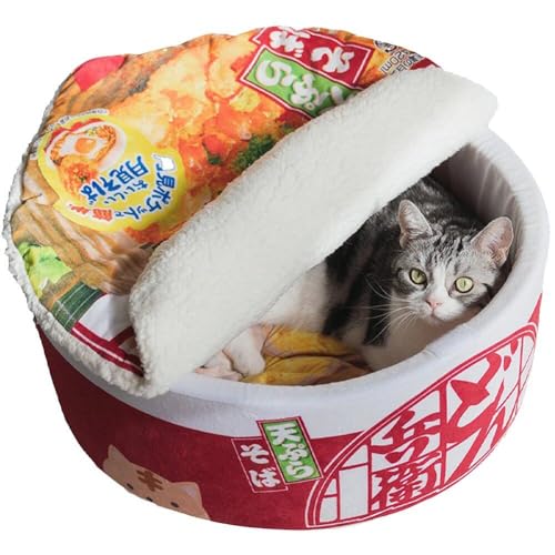 HiyyFloy Haustierprodukte Katze Winterzelt Lustige Nudeln Kleines Hundebett Schlafsack Kissen Für Kätzchen Plüschkissen Möbelzubehör von HiyyFloy