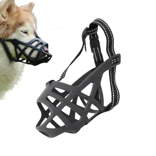 Breathable Cage Muzzle, Black Pet Supplies, Cage Mouth Cover, Soft Adjustable Dog Mouth Guard, Dog Training Muzzle, Easy to Use, Portable for Small Dogs Medium Dogs Large Dogs von Hjatirace