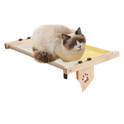 Cat Perch Windowsill, Wooden Cat Bed Nesting Seat, Adjustable Cat Windowsill Nest, Cat Hammock Seat, Cat Nesting Bed, Easy to Use, Portable for Sleeping Playing Climbing von Hjatirace