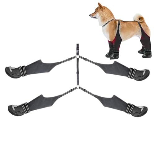 Dog Boot Leggings, Waterproof Dog Shoes, Winter Snow Boots, Anti Slip Tall Dog Shoes, Dog Suspender Boots, Easy to Use, Portable for Winter Snow Rain Hiking Outdoor Adventures von Hjatirace