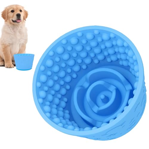 Dog Slow Feeder, Dog Bowls Anti Slip Suction Cups, Distraction Bowl Dogs, Interactive Licking Bowl, Anti Gulping Healthy Eating Bowl, Easy to Use, Portable for Stress Dog Bowl Non Slip von Hjatirace