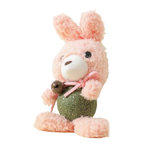 Hjatirace Cartoon Bunny Catnip Toys Cat Tething Toys Unique Plush Toys Bell Interactive Chew Toys Plush Tething Toys Bell Easy To Use Portable for Fun von Hjatirace