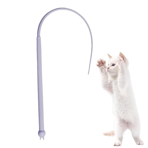 Hjatirace Cat Stick Toy, Interactive Cat Teaser Silicone Wand, Safe Fun Interactive Cat Toys, Cat Toys Entertainment, Cat Feather Toys, Easy to Use, Portable for Home Garden von Hjatirace