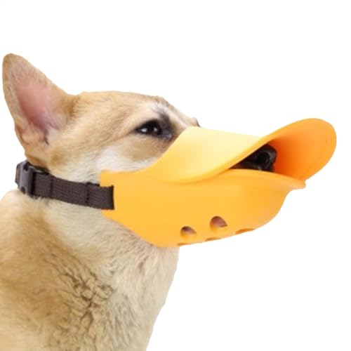 Hjatirace Hunde-Enten-Mundschutz, Hundemaulkorb, Bisssicherer Haustier-Mundschutz mit verstellbarem Riemen, Entenschnabel-Mundschutz, Silikonmaulkorb für Outdoor, Reisen von Hjatirace