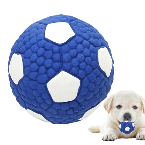 Hjatirace Indestructible Soccer Ball, Tough Puppies Soccer Ball, Bouncing Squeaky Dog Balls, Sturdy Puppy Balls Interactive Chew Toy, Interactive Dog Football Toys, Easy to Use, Portable for Dogs von Hjatirace