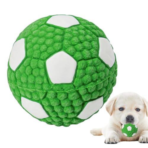 Hjatirace Indestructible Soccer Ball, Tough Puppies Soccer Ball, Bouncing Squeaky Dog Balls, Sturdy Puppy Balls Interactive Chew Toy, Interactive Dog Football Toys, Easy to Use, Portable for Dogs von Hjatirace