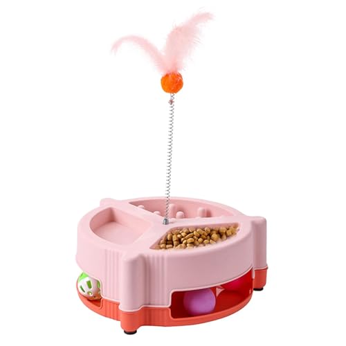 Hjatirace Katze Interaktiver Feeder Multifunktionales Slow Feeder Spielzeug Indoor Katzen Interaktives Spielzeug Kreativer Slow Food Spender Katzenleckerli Spender Spielzeug Einfach zu bedienen von Hjatirace