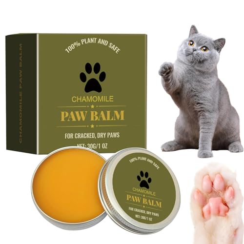 Hjatirace Katzenpfotenbalsam | Natürlicher, sanfter Hundebalsam – Pfotenwachs, tief feuchtigkeitsspendende Bio-leckbare Creme für Katzen, Hunde, Haustiere, repariert trockene, rissige, beschädigte von Hjatirace