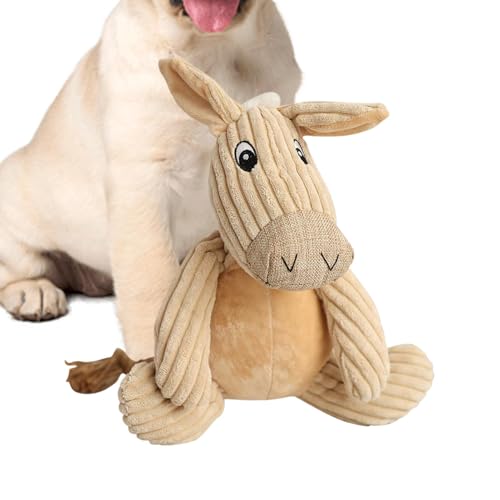 Hjatirace Squeaky Dog Chew Toys, Soft Pet Puppy Chewing Teether Toy, Donkey Shape Design Pet Supplies, Plush Chewing Dog Toys, Interactive Chewing Toy, Easy to Use, Portable for Training von Hjatirace