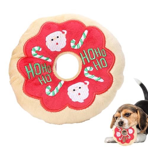 Hjatirace Talking Dog Toys, Interactive Squeaky Pet Plush Toy, Plush Dog Toys Sounds, Gingerbread Man Snowman Antlers Pet Stuffed Toys, Plush Gingerbread Dog Toy, Easy to Use, Portable for Bedrooms von Hjatirace