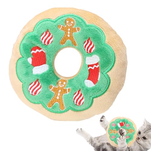 Hjatirace Talking Dog Toys, Interactive Squeaky Pet Plush Toy, Plush Dog Toys Sounds, Gingerbread Man Snowman Antlers Pet Stuffed Toys, Plush Gingerbread Dog Toy, Easy to Use, Portable for Bedrooms von Hjatirace