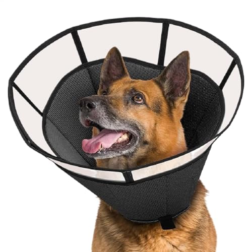 Hundekegelhalsband, weiches Hundehalsband, verstellbarer Haustier-Halskegel, leichter und atmungsaktiver Stoff, reduziert Stress, 30,5 cm, für Haustiere von Hjatirace