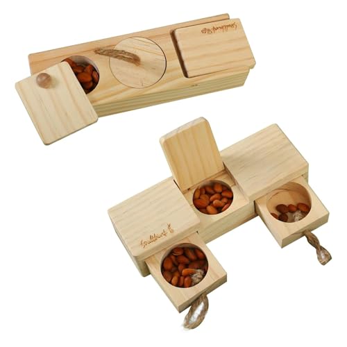 Kaninchen-Leckerli-Spender aus Holz, Hamster-Leckerli-Spender, Kaninchen-Kauspielzeug, Futterspielzeug, Kleintier-Leckerli-Halter, interaktives, umweltfreundliches Haustier-Futterspielzeug für von Hjatirace