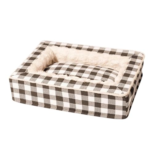 Plaid Comfort Beruhigendes Hundebett, Beruhigendes Hundekatzen-Haustierbett, Angstlinderung, Weiches, Flauschiges Donut-Kissen, Leicht Zu Reinigen, Maschinenwaschbar, Luxuriöser Plüsch-Hundekissenkorb von Hjatirace