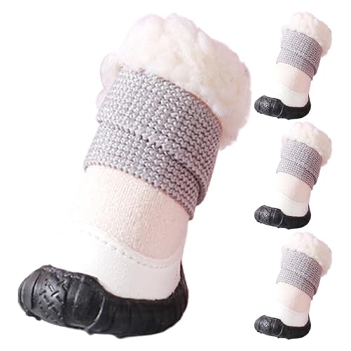 Puppy Boots Small Dogs, Winter Dog Paw Protection Shoes, Anti Slip Dog Shoes Waterproof Dog Booties, Dog Snow Boots, Warm Waterproof Pet Boots, Easy to Use, Portable for Snow Beach Hiking von Hjatirace