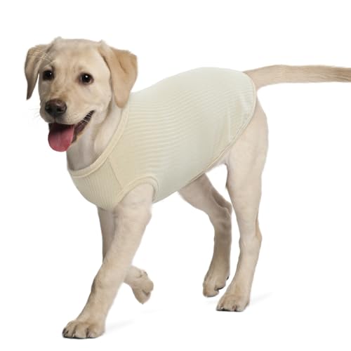 Hundepullover - Chihuahua Kleidung für Kleine Hunde Welpen Weste, Weich Atmungsaktives Hundeschlafanzüge Basic Klamotten Hunde Kleidung für Französische Bulldogge Pomeranian Malteser Hund, Beige, XL von Hjumarayan