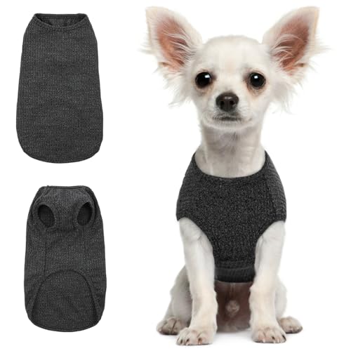 Hjumarayan Hundepullover Kleine Hunde - Dünn Hunde Pullover Waschbar Hundepulli Elastisch Pullover Hund Gestreifte Hunde Shirt Hunde Pullis für Chihuahua Yorkshire Terrier (Schwarz XXS) von Hjumarayan