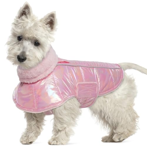 Hjumarayan Hundemantel - Outdoor Hundemantel für Kleine Hunde Wintermantel Hund Wasserdicht und Warm Hundemantel mit Geschirr Öffnung, Hunde Mantel Gefüttert Hundejacke Kleine Hunde (Rosa M) von Hjumarayan