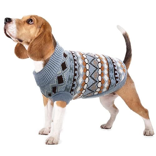 Hjumarayan Hundepullover - Boho Hundepullover Kleine Hunde Weihnachtspullover Hund Schöne Hunde Pullover, Dicken Hundepulli Hunde Pullis, Hundepullover Französische Bulldogge Chihuahua (Blau M) von Hjumarayan