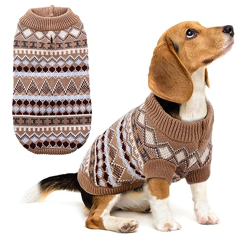 Hjumarayan Hundepullover - Boho Hundepullover Kleine Hunde Weihnachtspullover Hund Schöne Hunde Pullover, Dicken Hundepulli Hunde Pullis, Hundepullover Französische Bulldogge Chihuahua (Kaffee M) von Hjumarayan