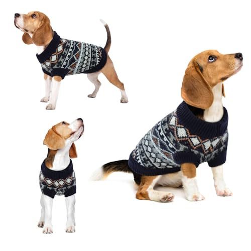 Hjumarayan Hundepullover - Boho Hundepullover Kleine Hunde Weihnachtspullover Hund Schöne Hunde Pullover, Dicken Hundepulli Hunde Pullis, Hundepullover Französische Bulldogge Chihuahua (Marineblau M) von Hjumarayan