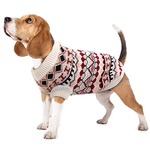 Hjumarayan Hundepullover - Boho Hundepullover Kleine Hunde Weihnachtspullover Hund Schöne Hunde Pullover, Dicken Hundepulli Hunde Pullis, Hundepullover Französische Bulldogge Chihuahua (Rot M) von Hjumarayan