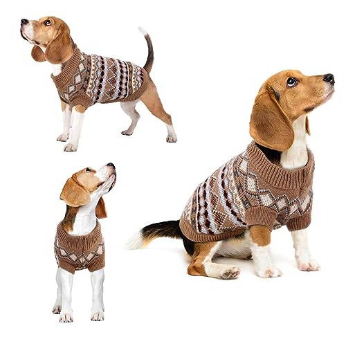 Hjumarayan Hundepullover - Boho Hundepullover Mittelgroße Hunde Weihnachtspullover Hund Schöne Hunde Pullover, Dicken Hundepulli Hunde Pullis, Hundepullover Französische Bulldogge (Kaffee XL) von Hjumarayan