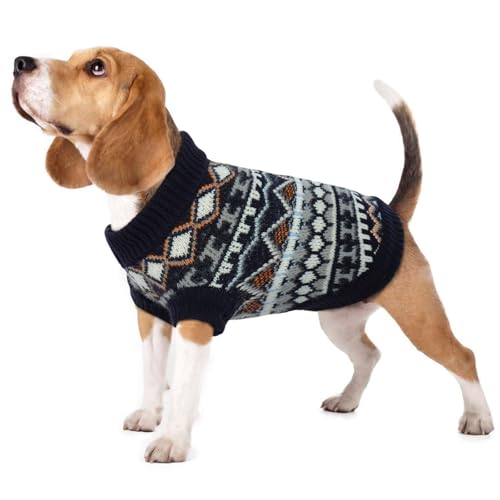 Hjumarayan Hundepullover - Boho Hundepullover Mittelgroße Hunde Weihnachtspullover Hund Schöne Hunde Pullover, Dicken Hundepulli Hunde Pullis, Hundepullover Französische Bulldogge (Marineblau L) von Hjumarayan